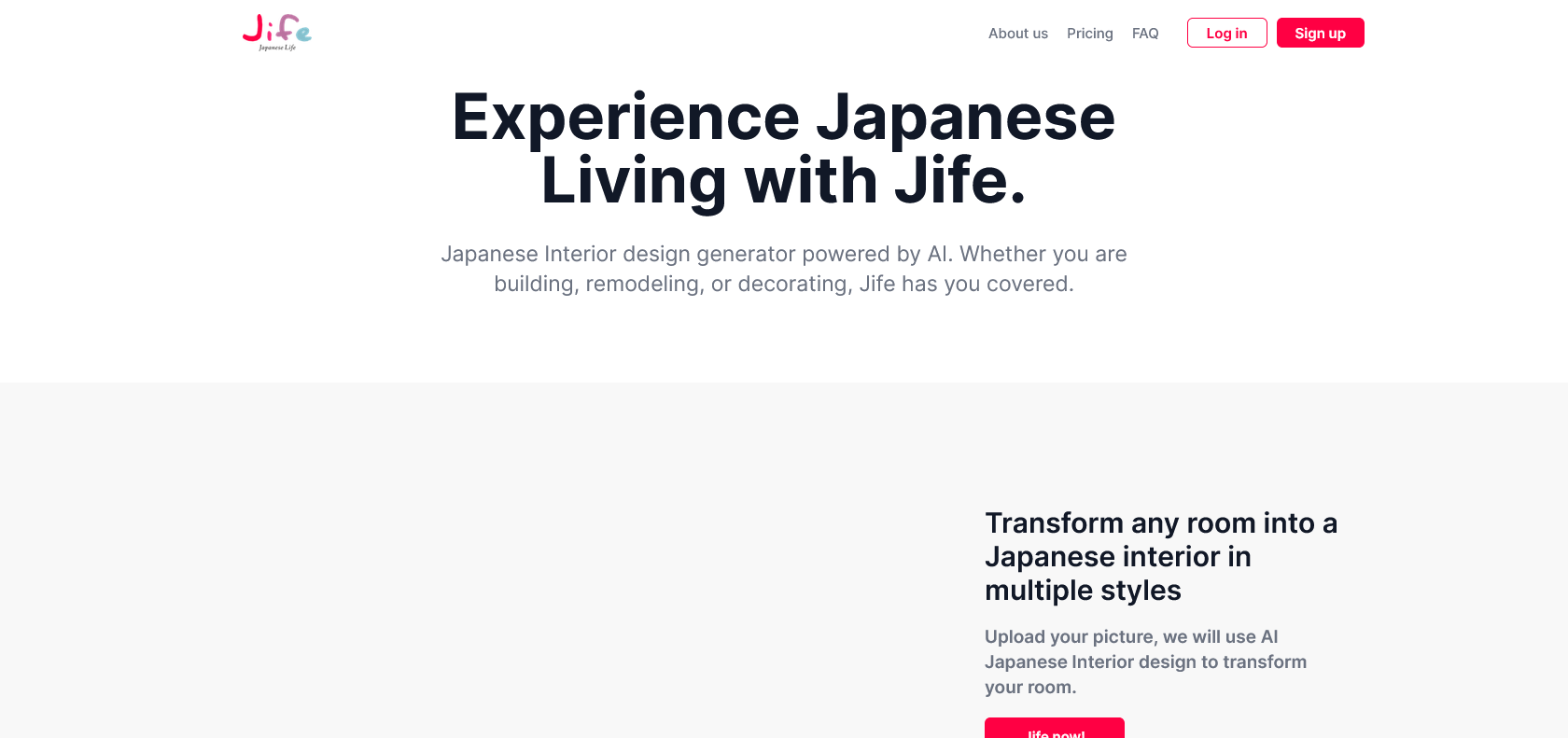 Screenshot of Jife Website