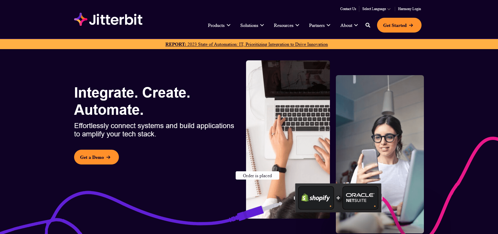 Screenshot of Jitterbit Website