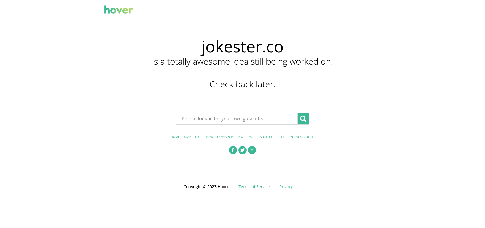 Screenshot of Jokester Website