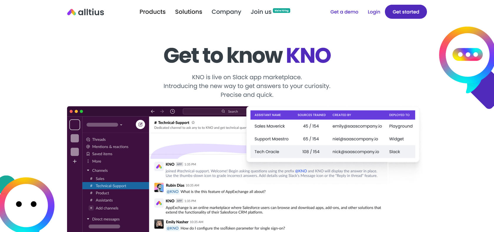 Screenshot of KNO by Alltius Website