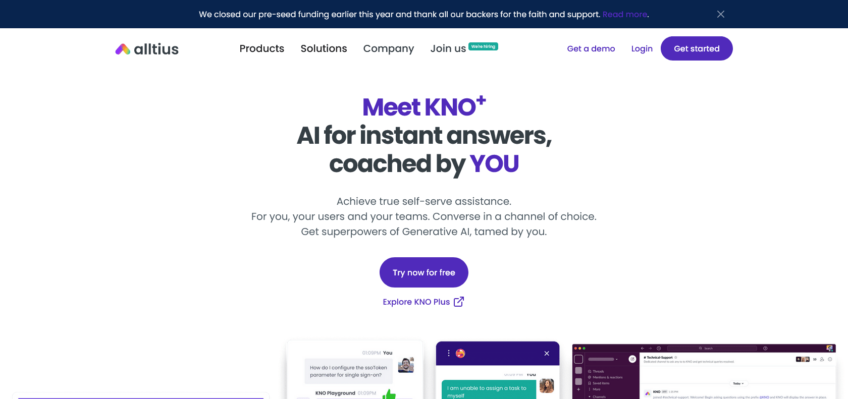 Screenshot of KNO Website