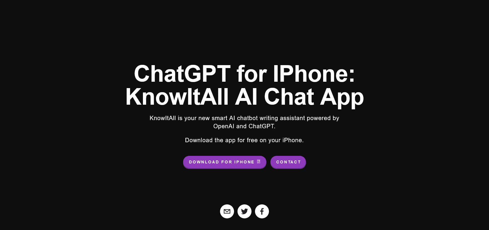 Screenshot of KnowItAll AI Chat Website