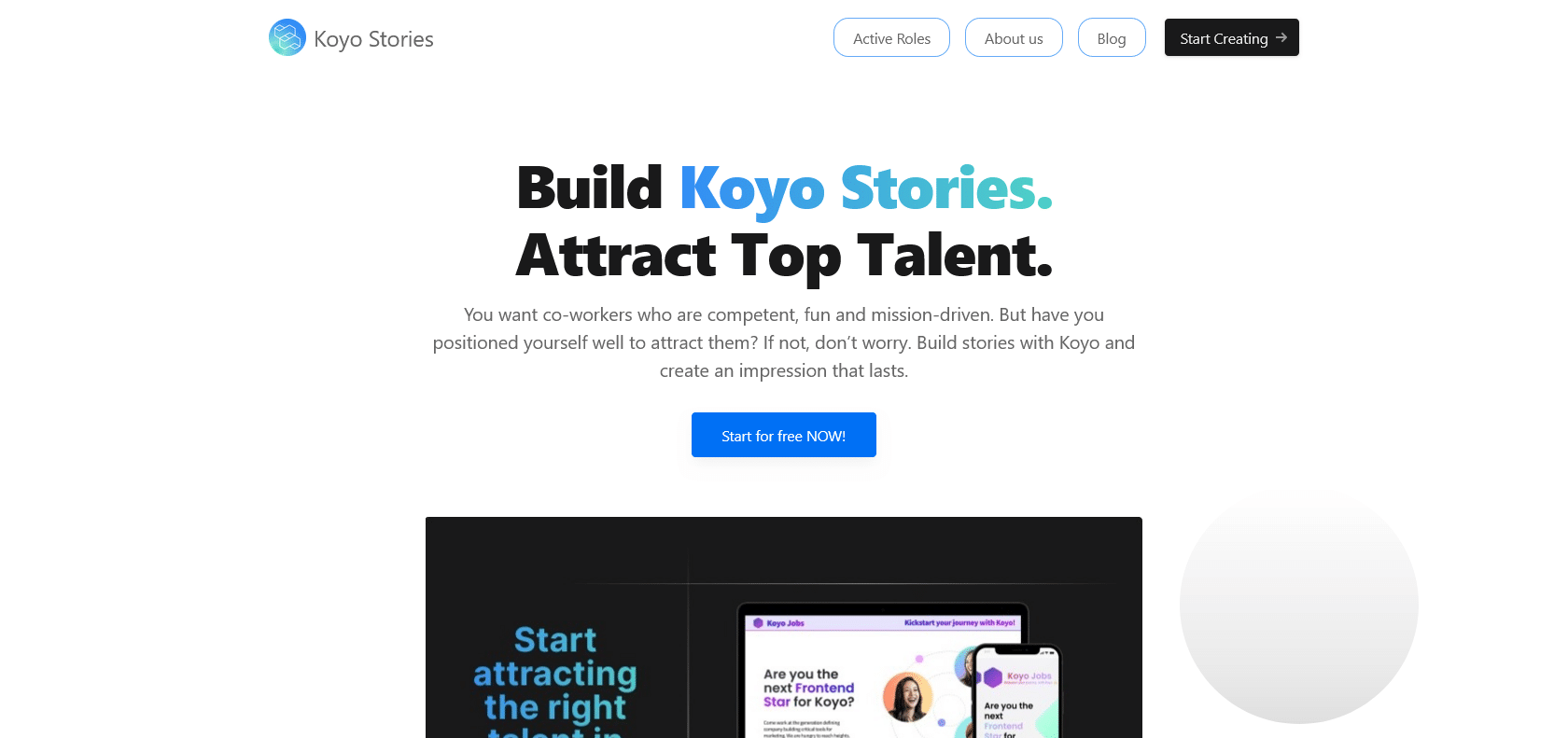 Screenshot of Koyo Stories Website