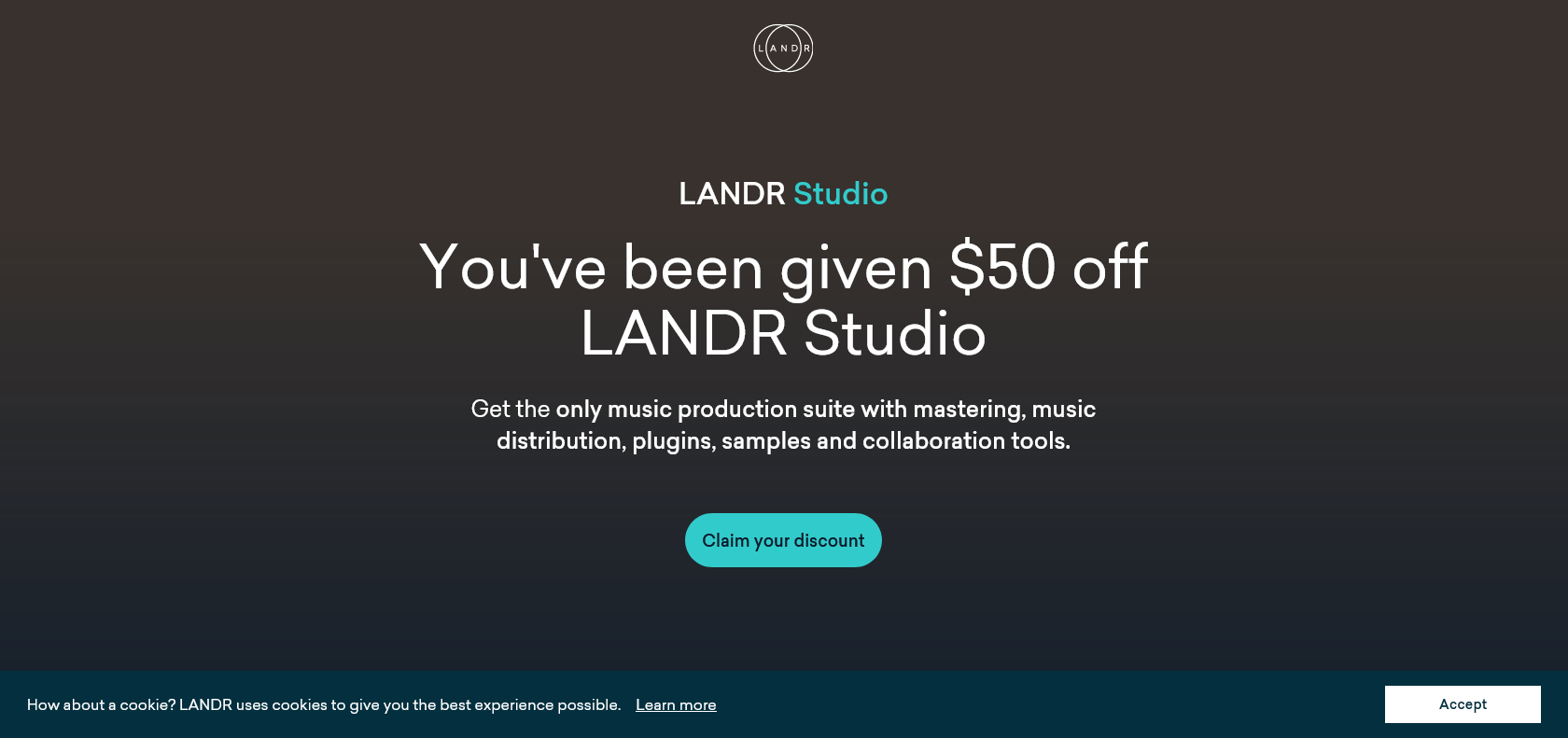 Screenshot of Landr Website