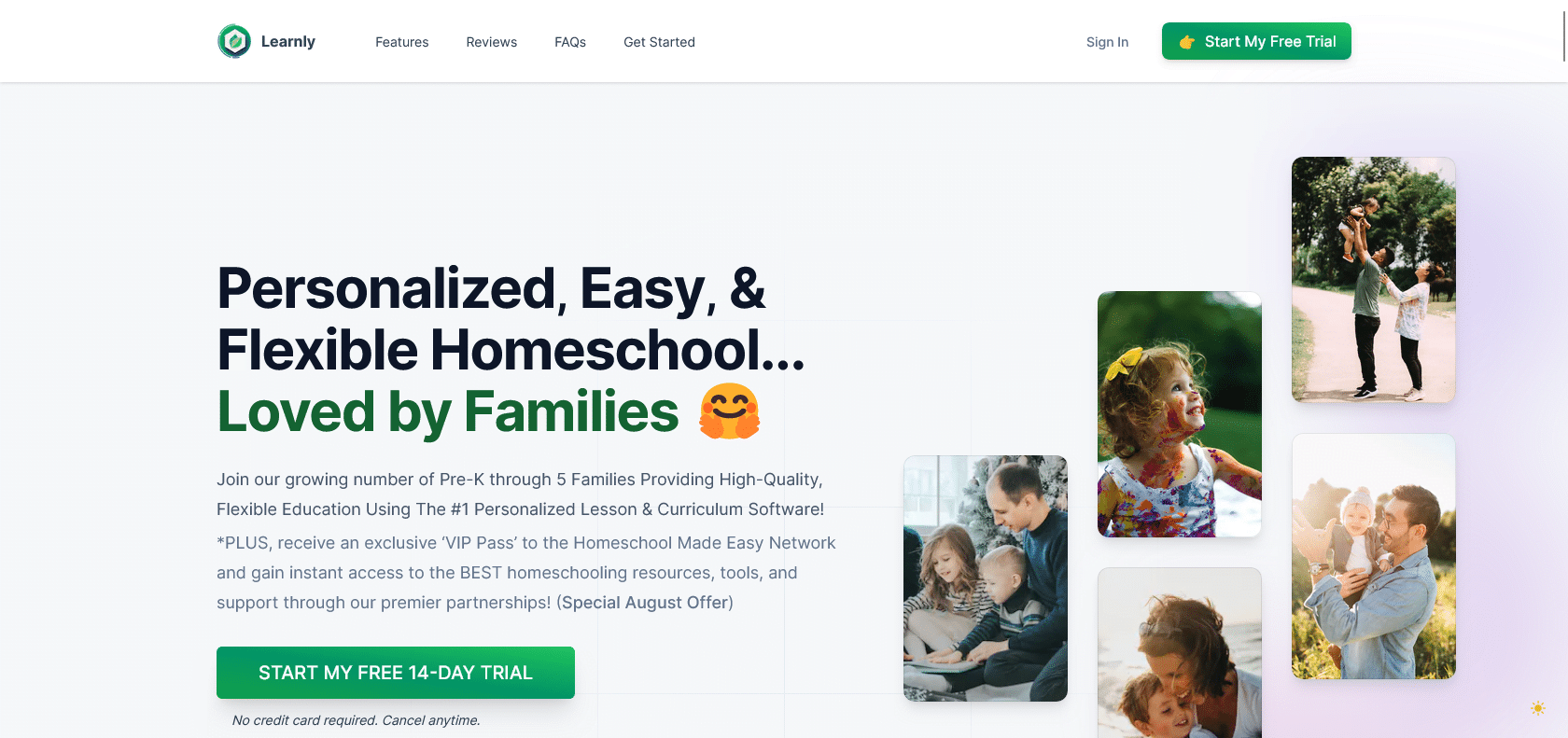 Screenshot of Learnly Website