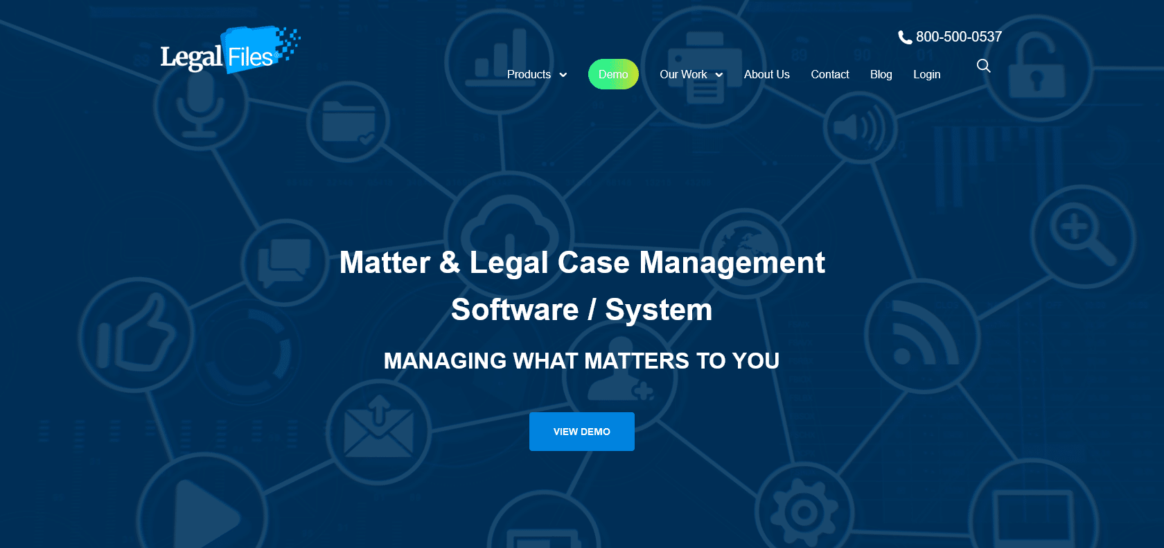 Screenshot of Legal Files Website