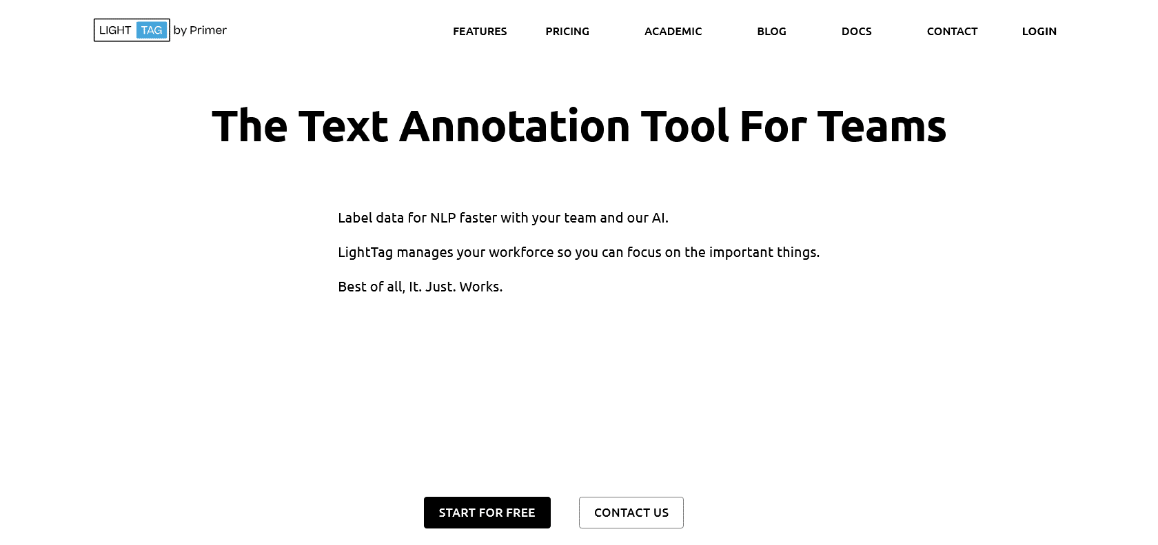 Screenshot of LightTag Website