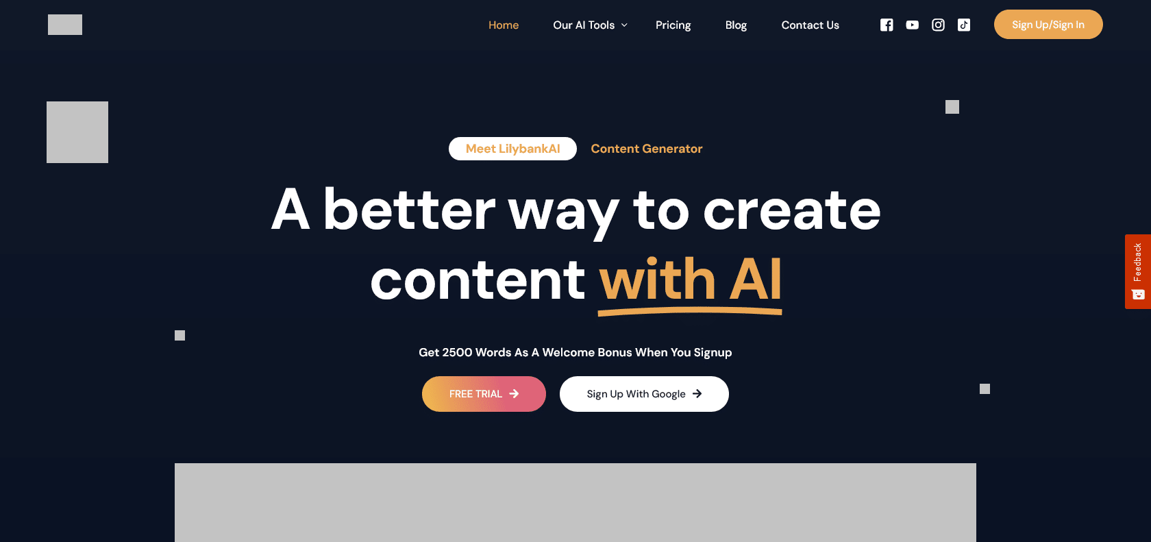 Screenshot of Lilybank AI Website