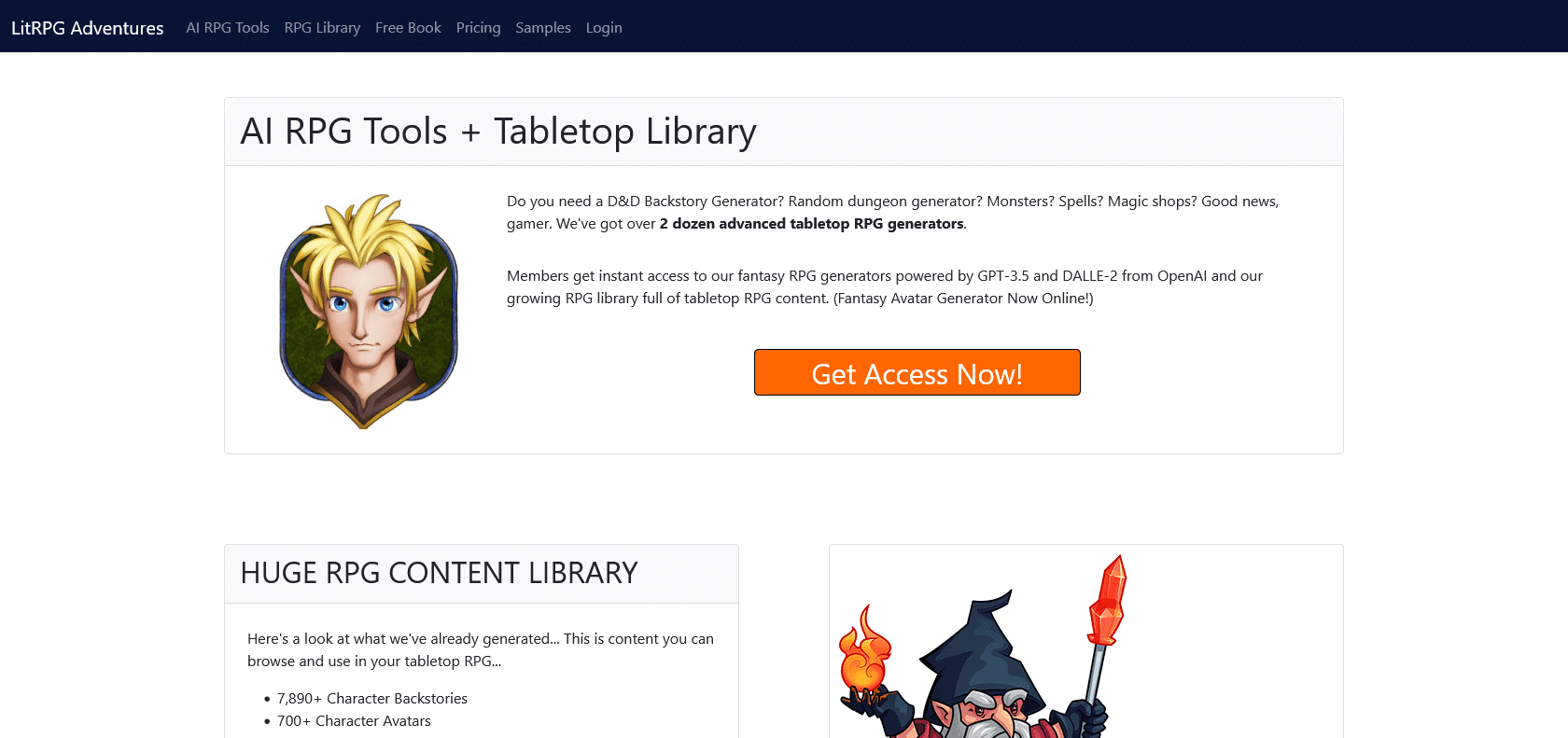 Screenshot of LitRPG Adventures Website