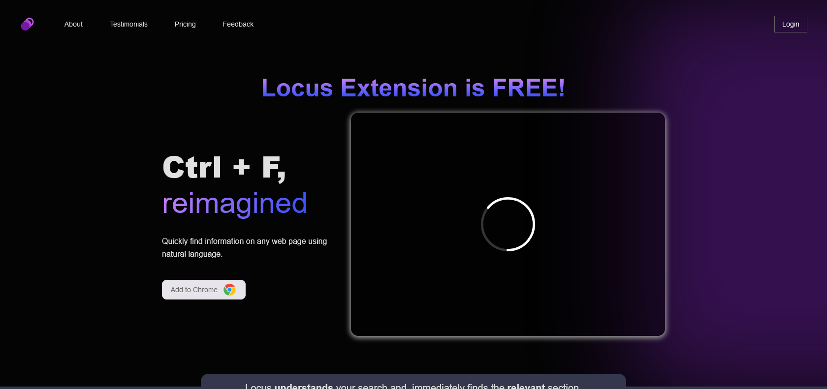 Screenshot of Locus Website