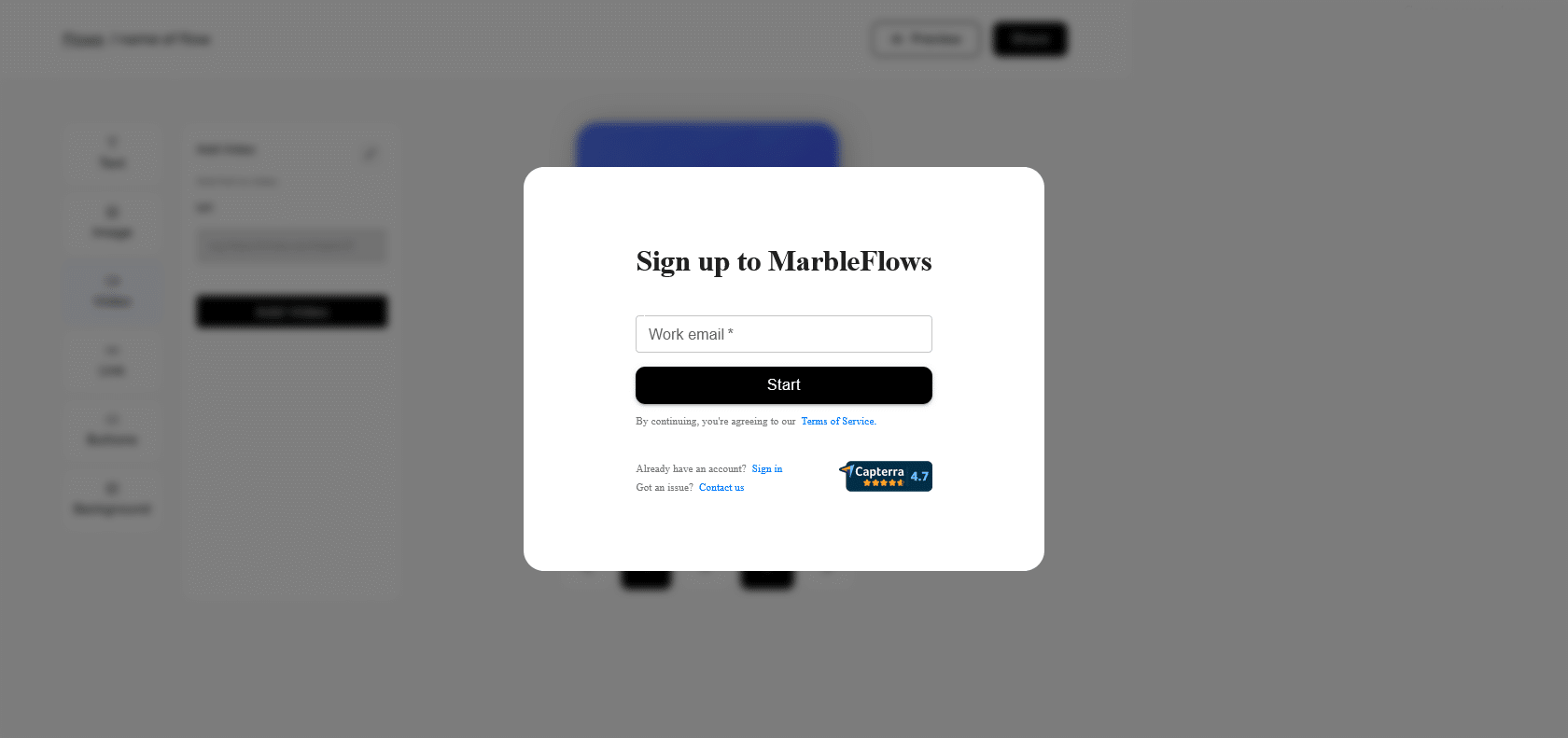 Screenshot of MarbleFlows Website
