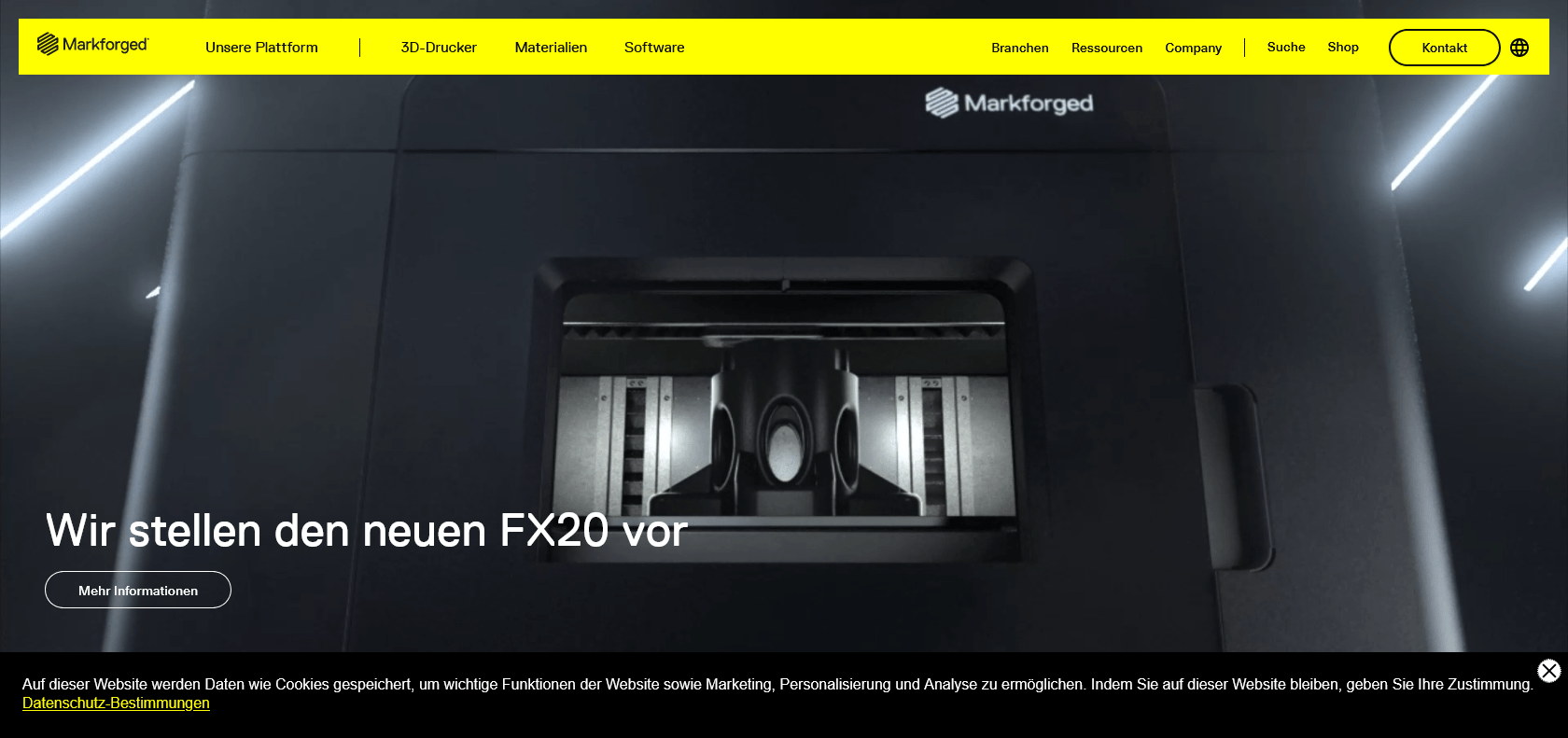 Screenshot of Markforged Website