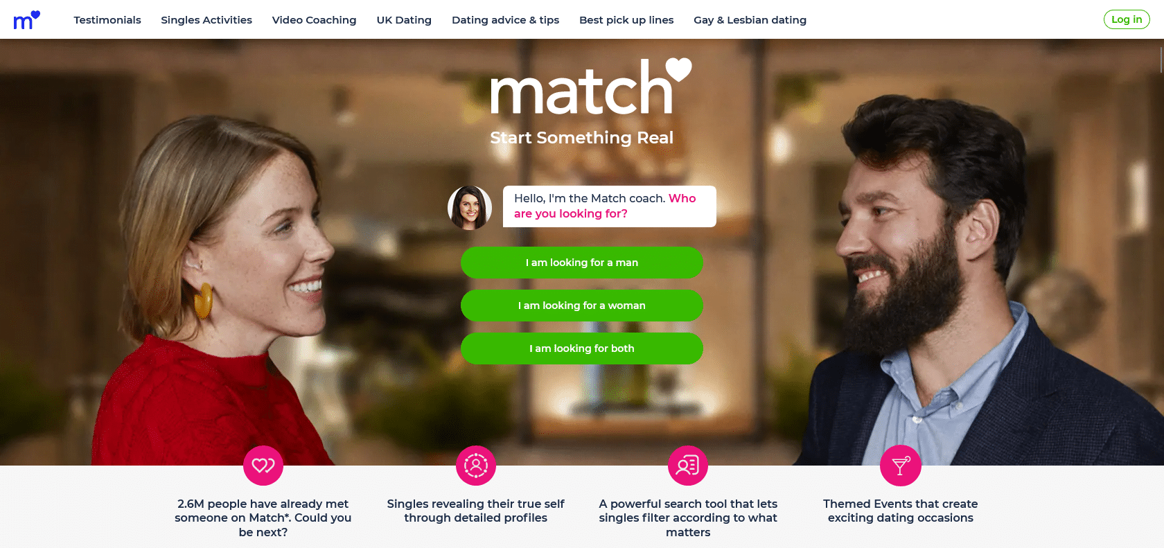 Screenshot of Match Website