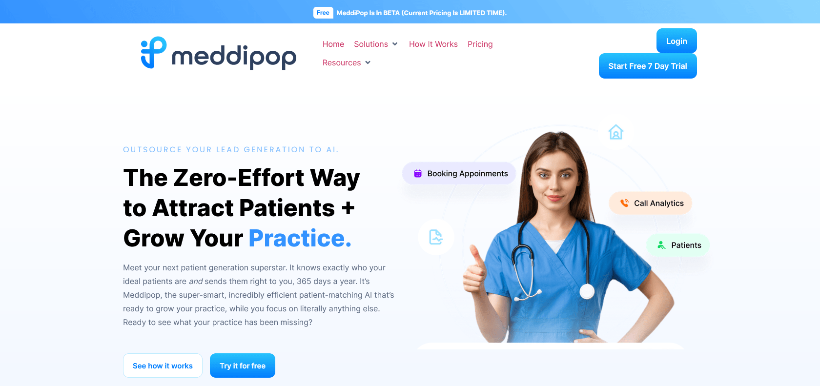 Screenshot of MeddiPop Website