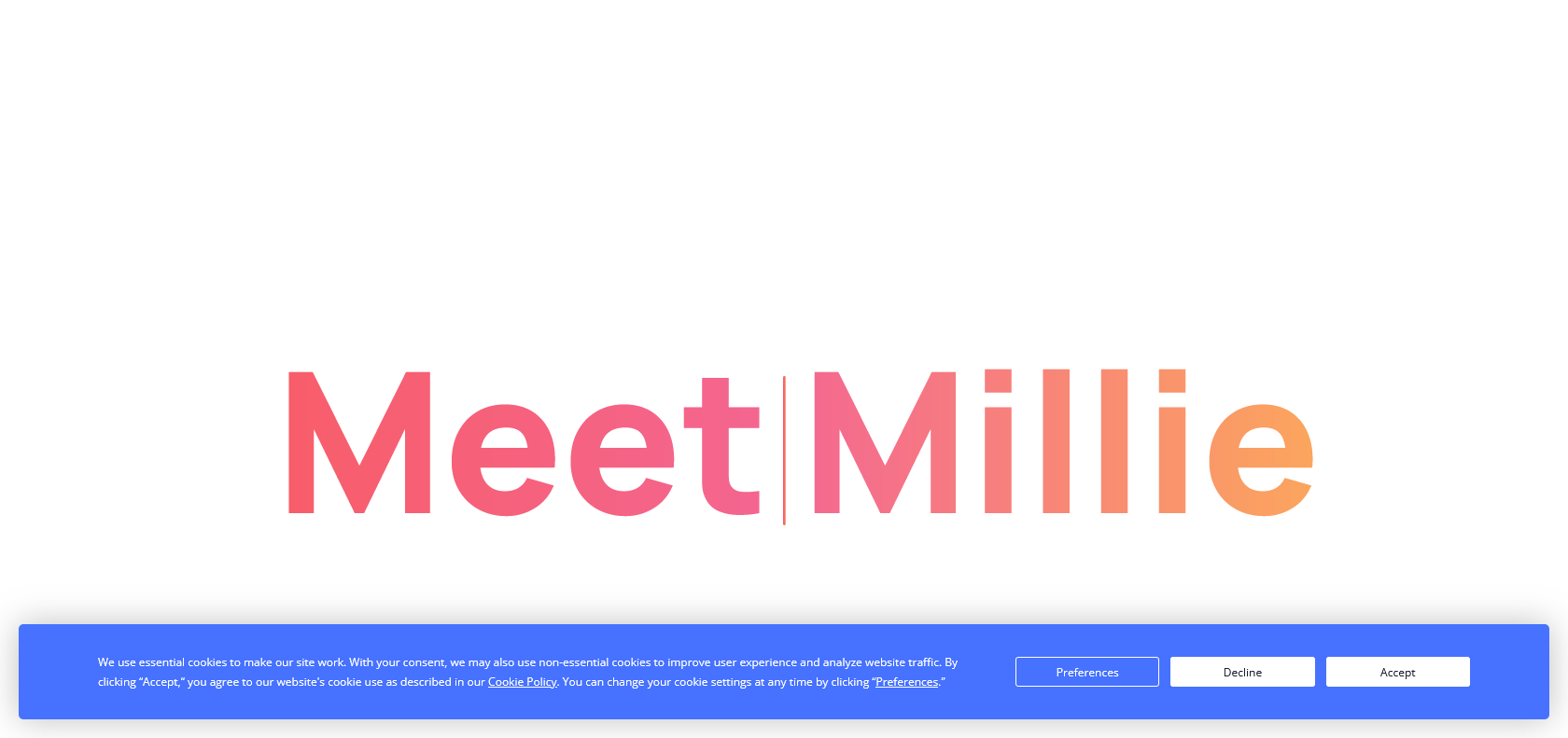 Screenshot of Meet Millie Website