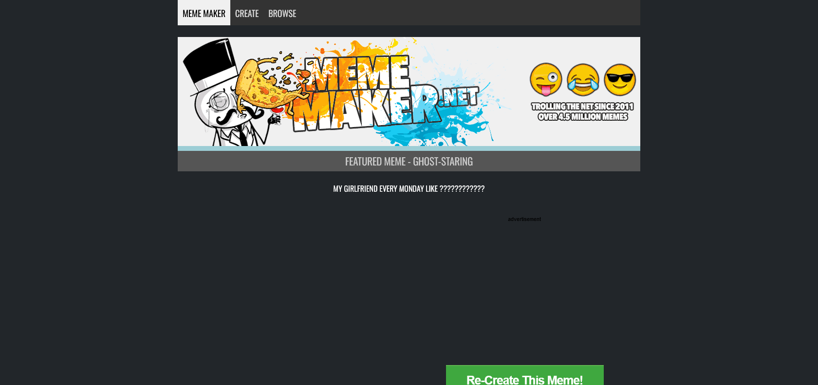 Screenshot of MemeMaker Website