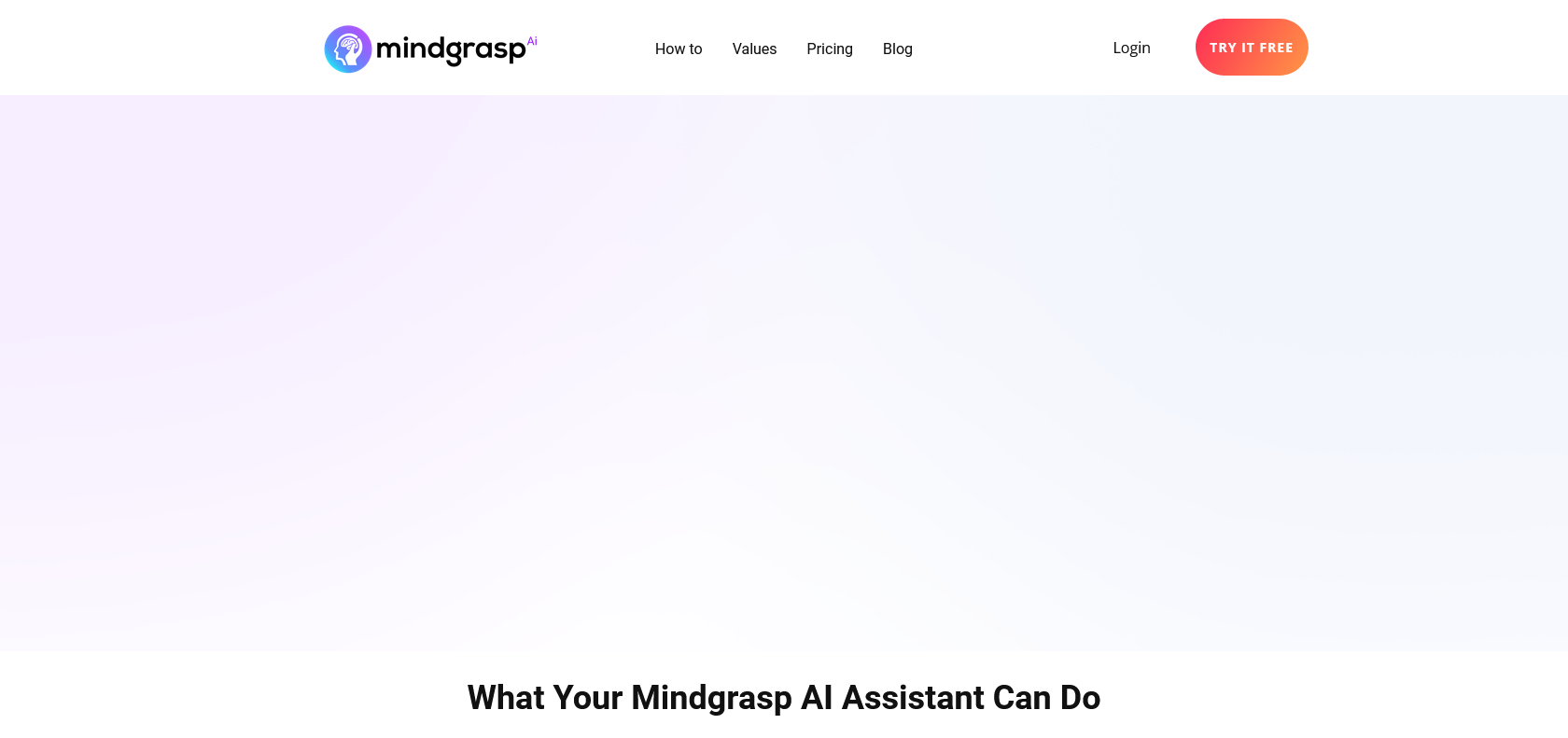 Screenshot of Mindgrasp Website