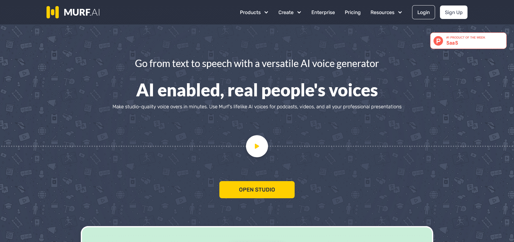 Screenshot of Murf AI Website