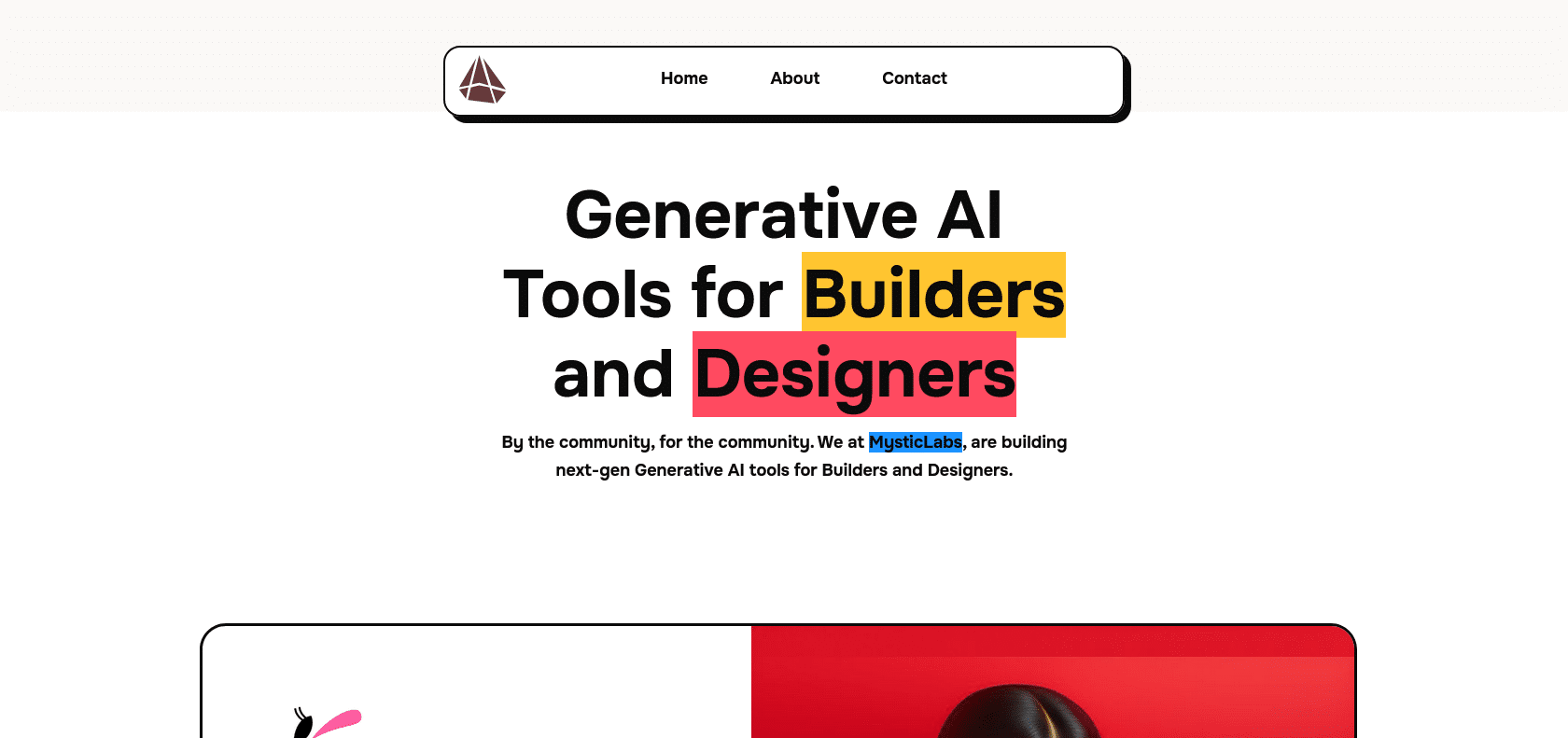 Screenshot of MysticLabs AI Website