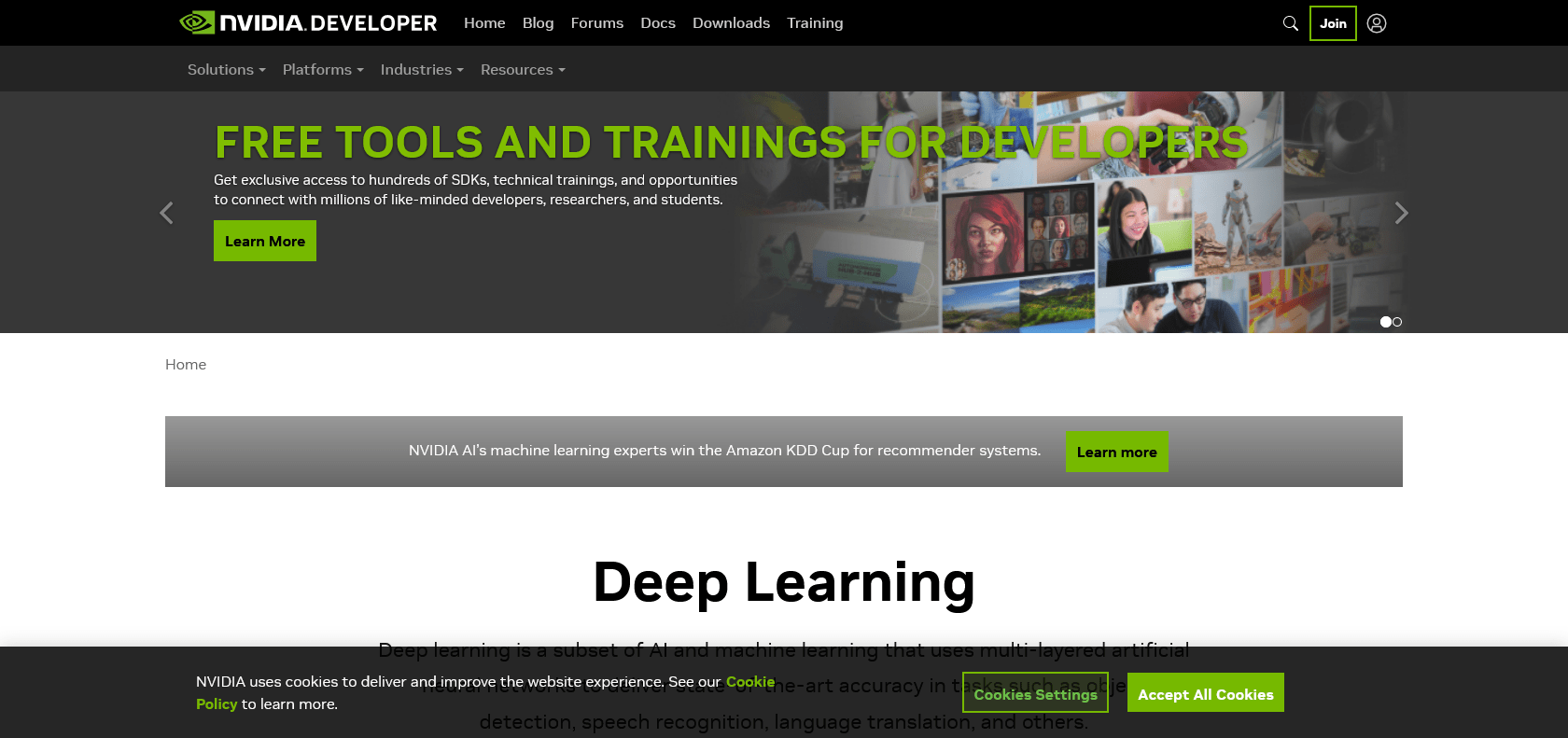 Screenshot of NVIDIA Clara AI Website