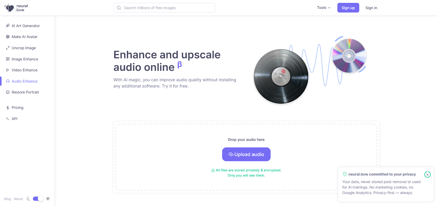 Screenshot of Neural Love Website