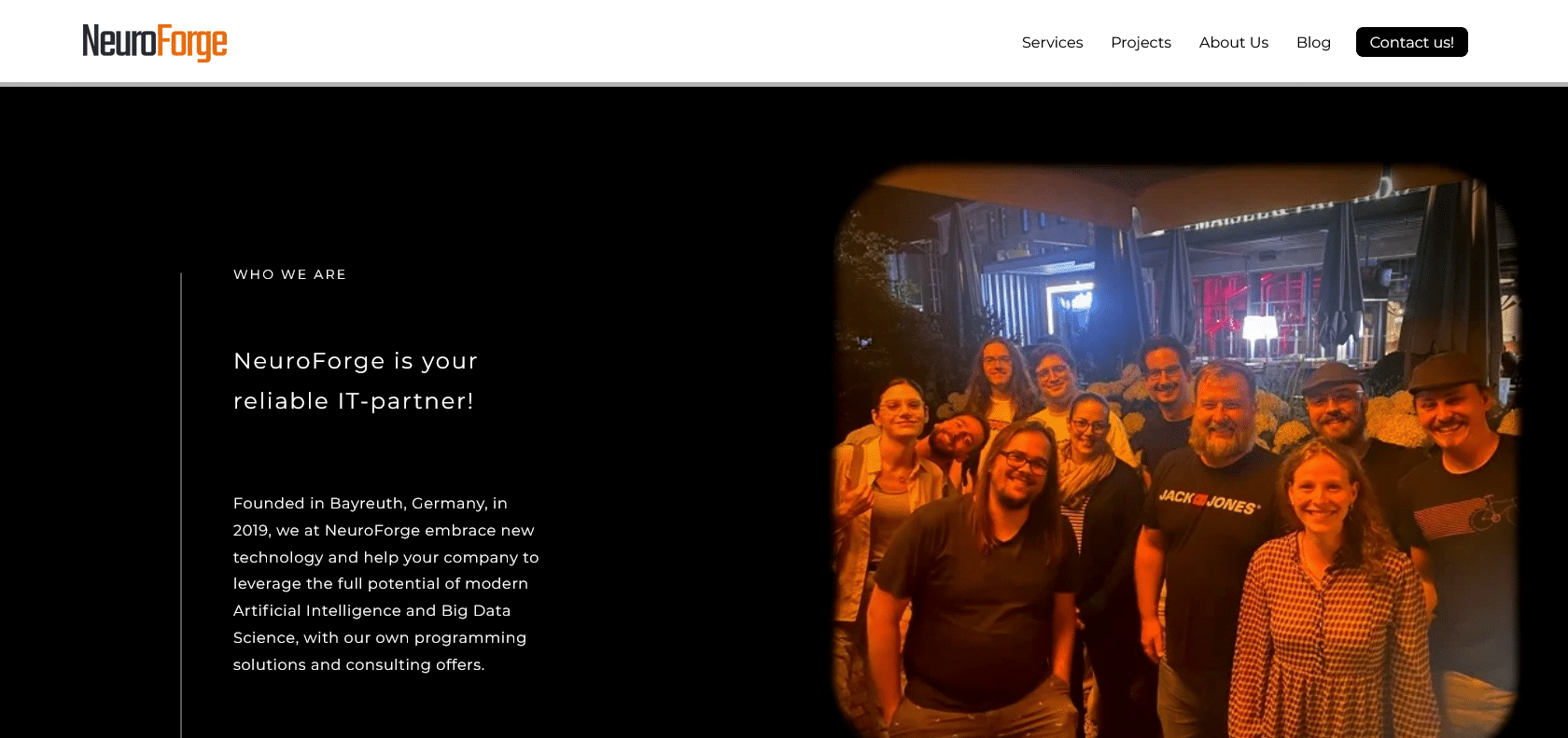 Screenshot of NeuroForge Website