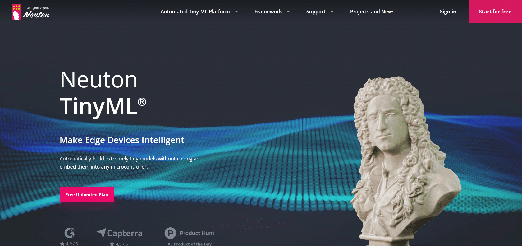 Screenshot of Neuton.AI Website