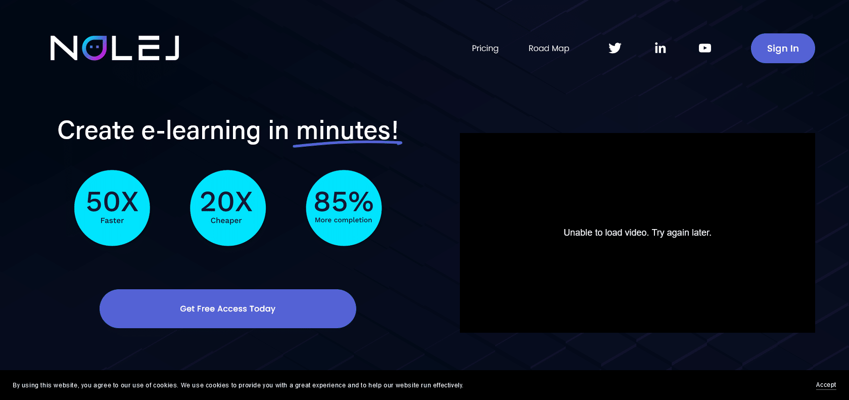 Screenshot of Nolej Website