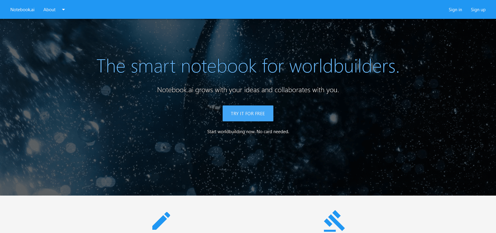 Screenshot of Notebook.ai Website