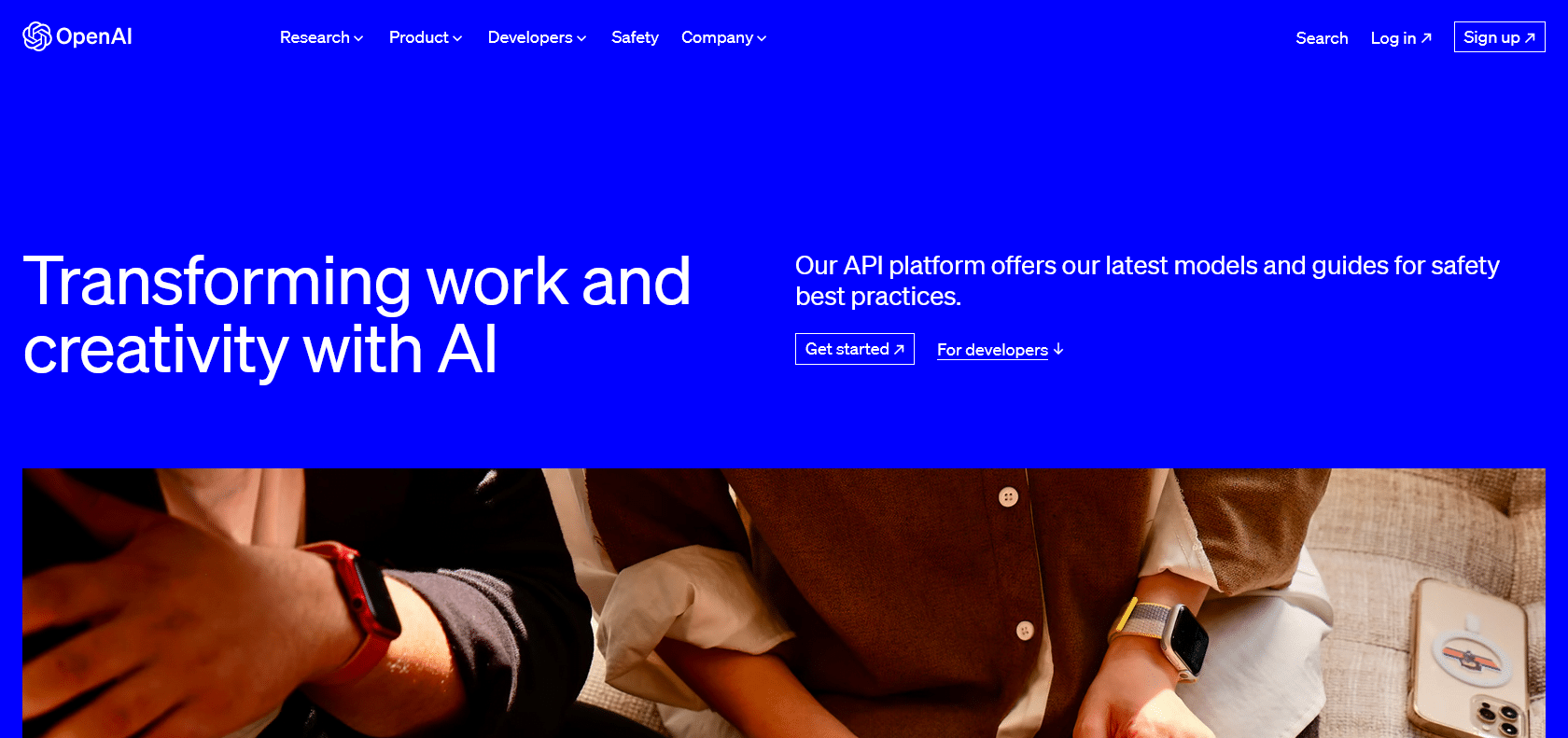Screenshot of Open AI Website
