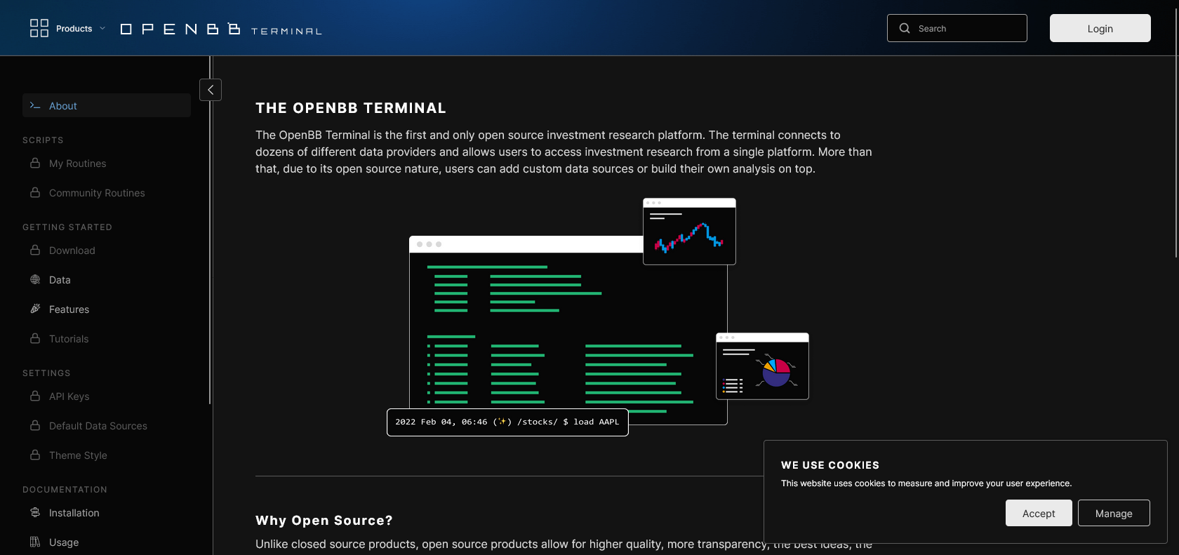 Screenshot of OpenBB ML/AI Toolkit Website