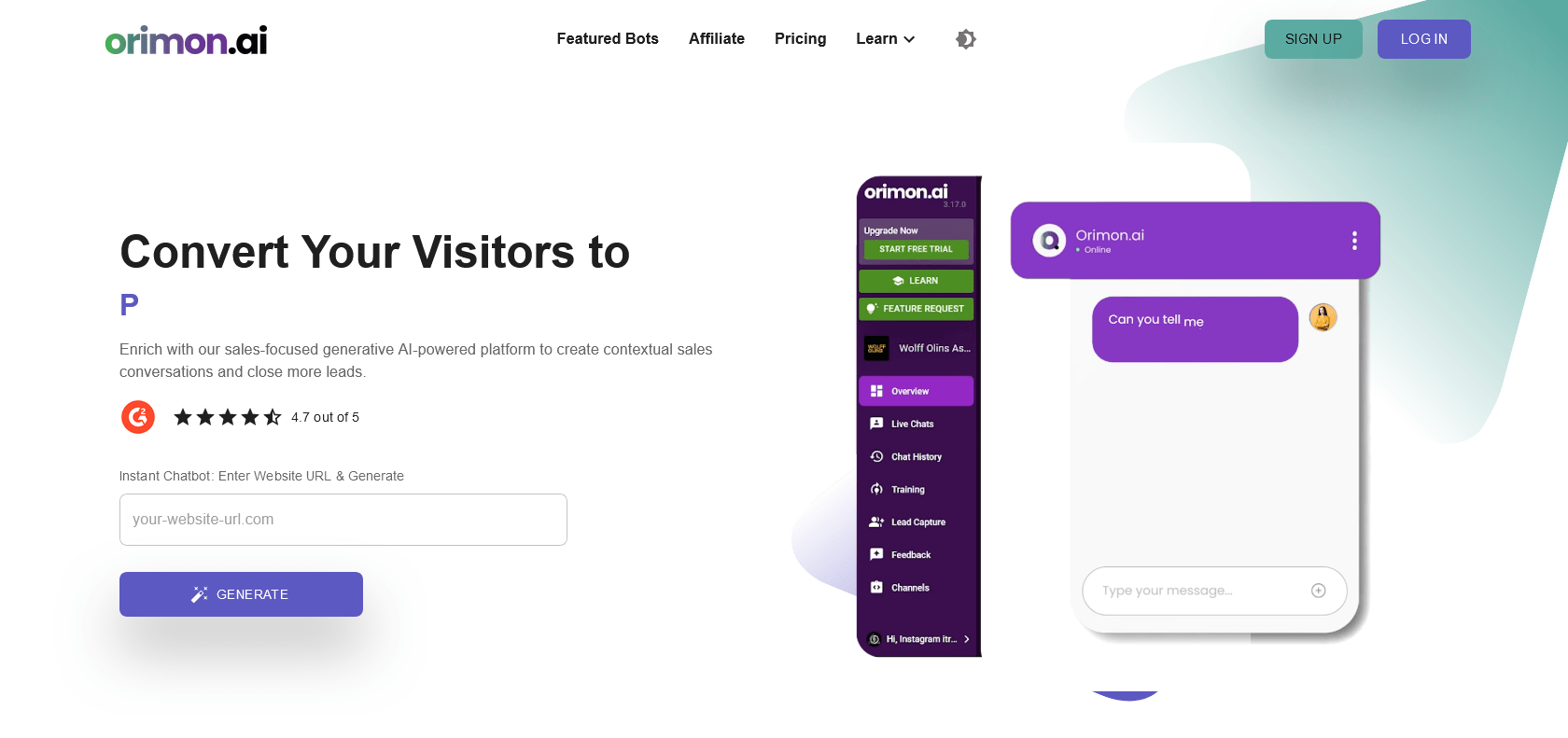 Screenshot of Orimon Website