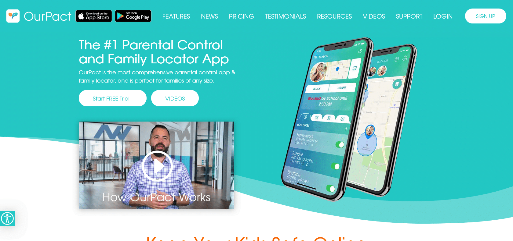 Screenshot of OurPact Website