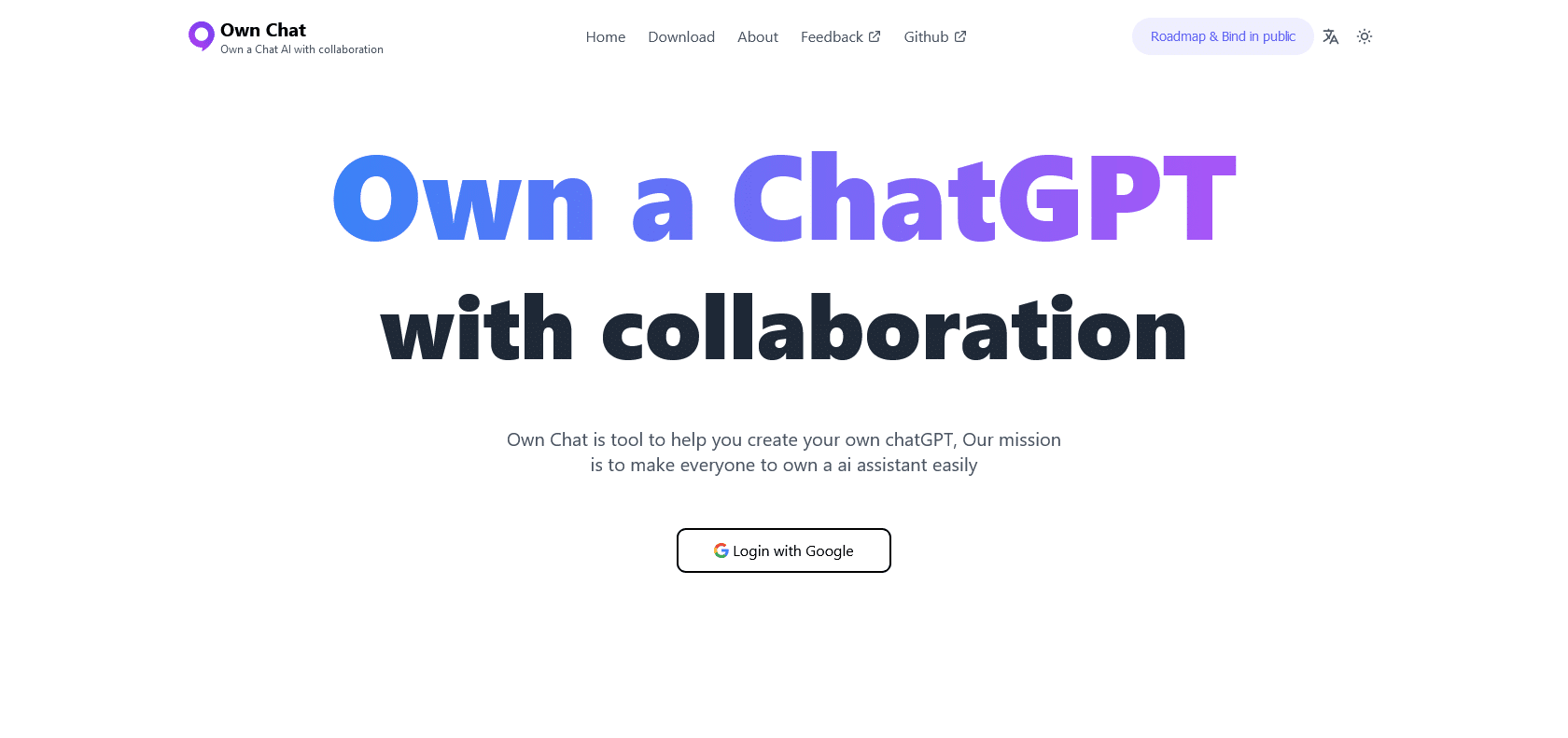 Screenshot of Ownchat Website