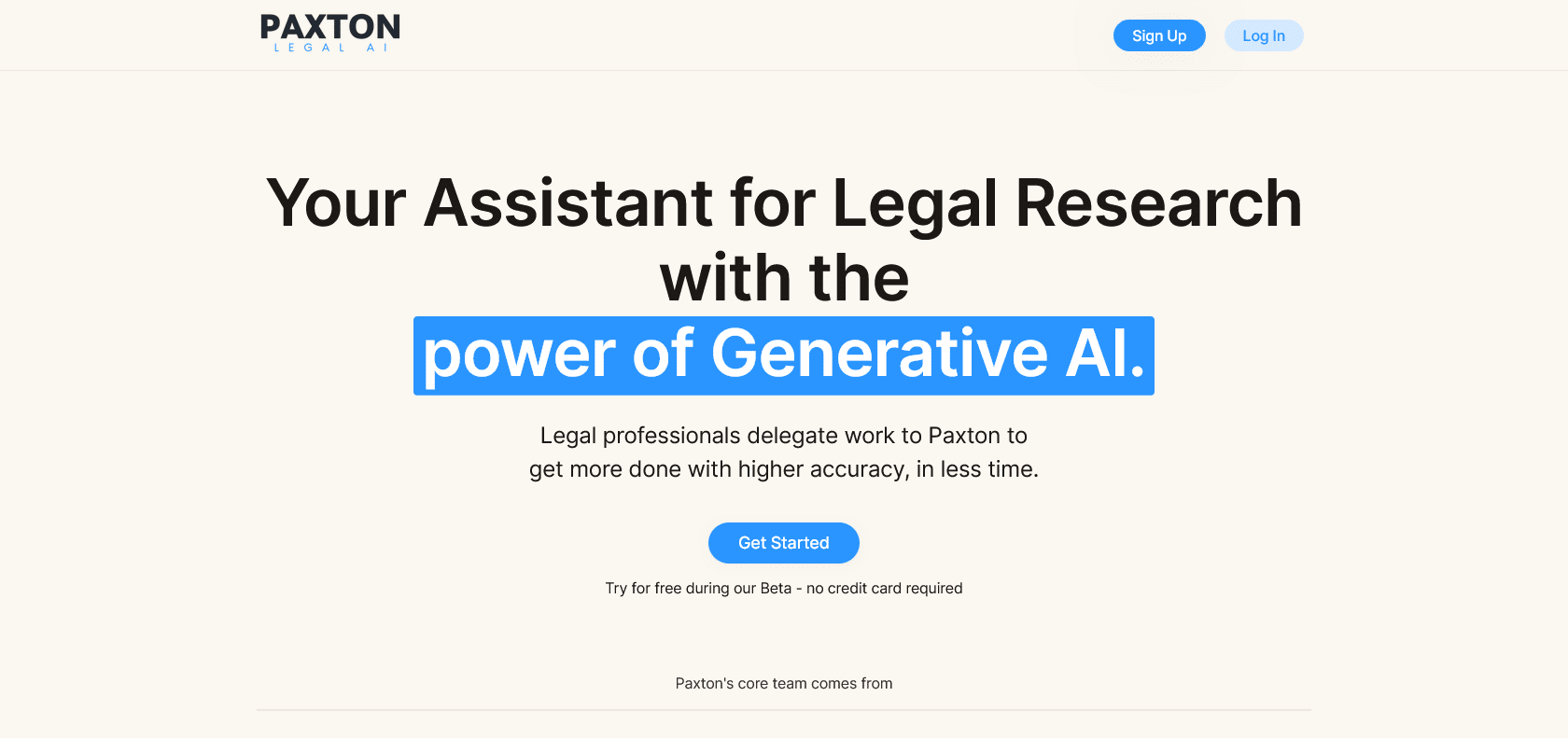 Screenshot of Paxton AI Website