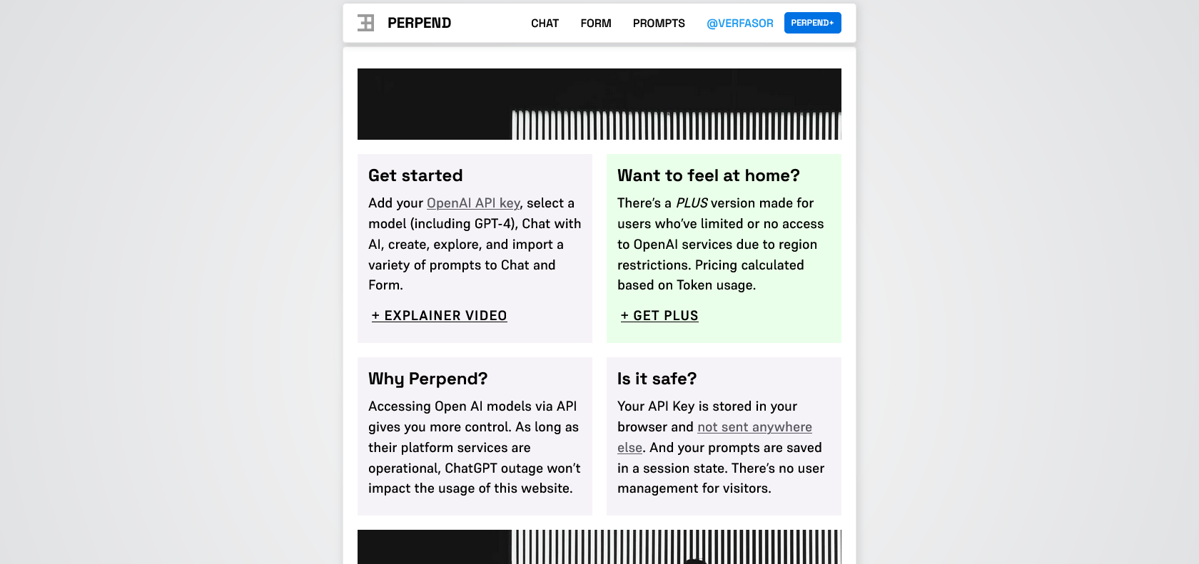 Screenshot of Perpend Website