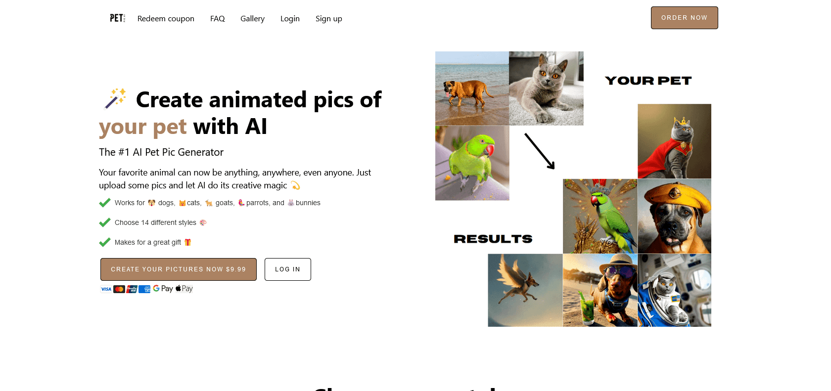 Screenshot of Petpic Website