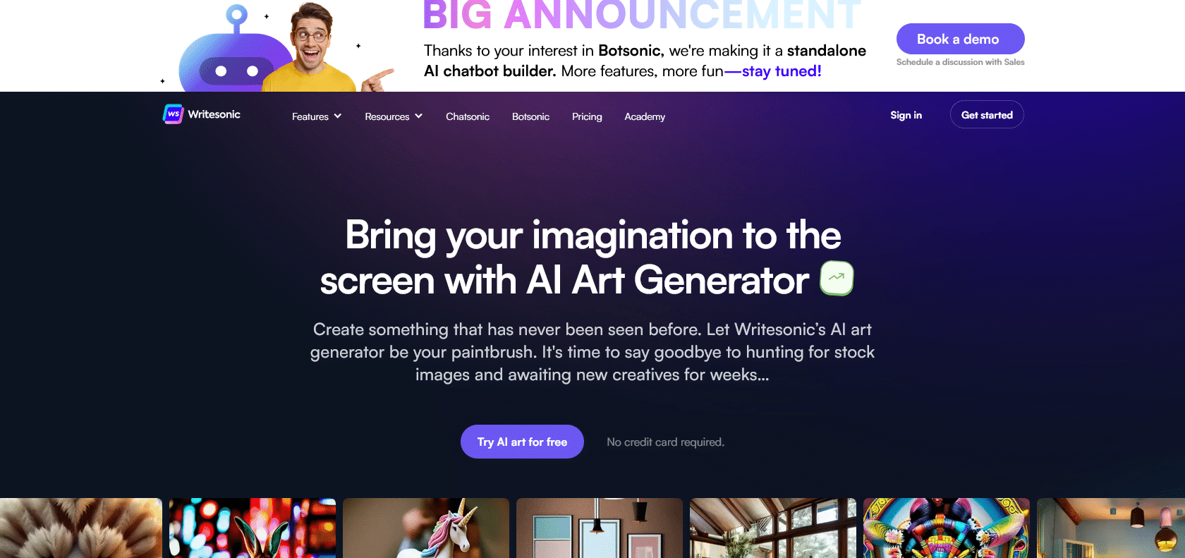 Screenshot of Photosonic Website