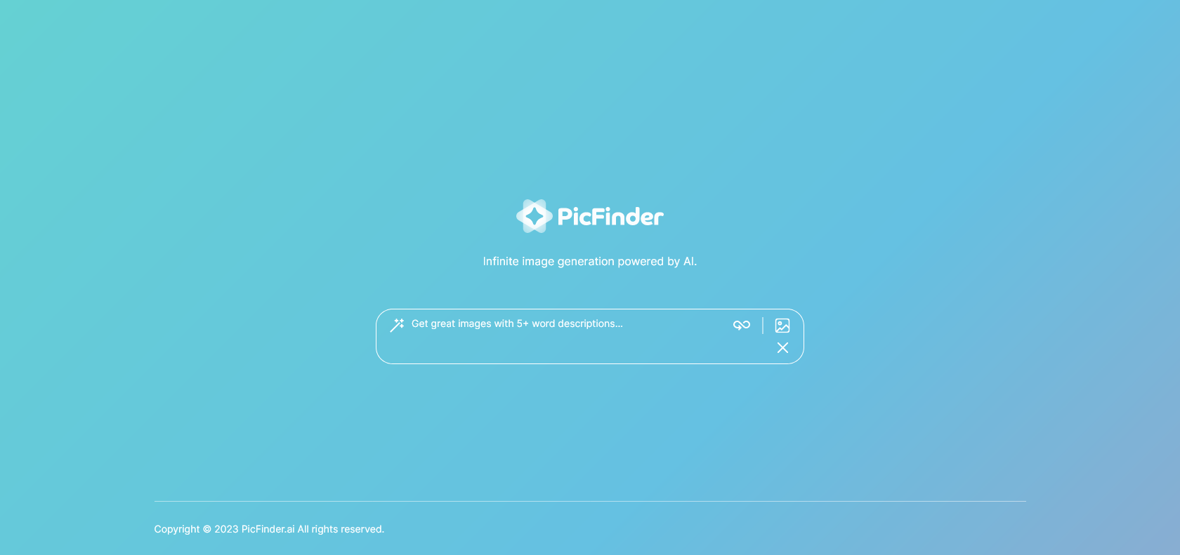 Screenshot of PicFinder Website