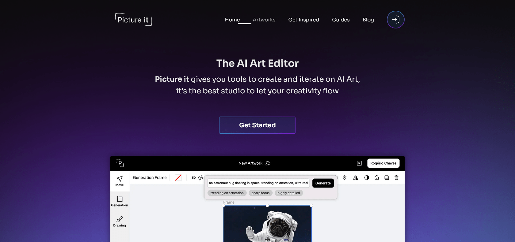 Screenshot of Pictureit Website