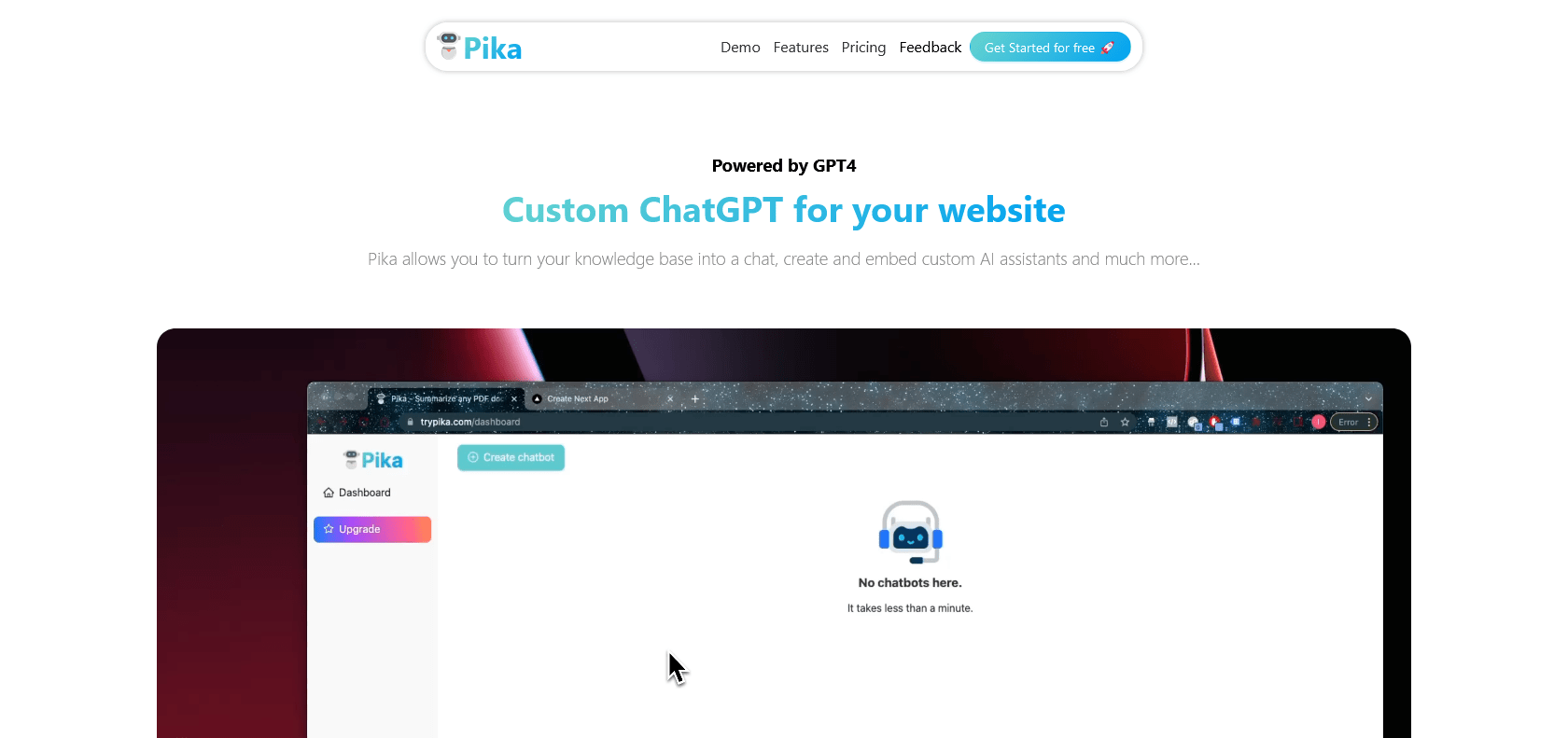 Screenshot of Pika Website