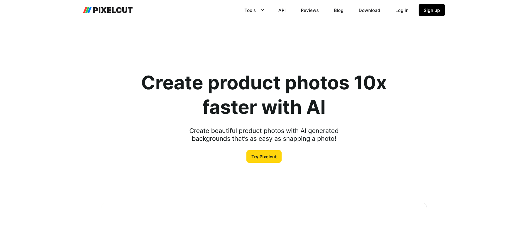 Screenshot of Pixelcut.ai Website