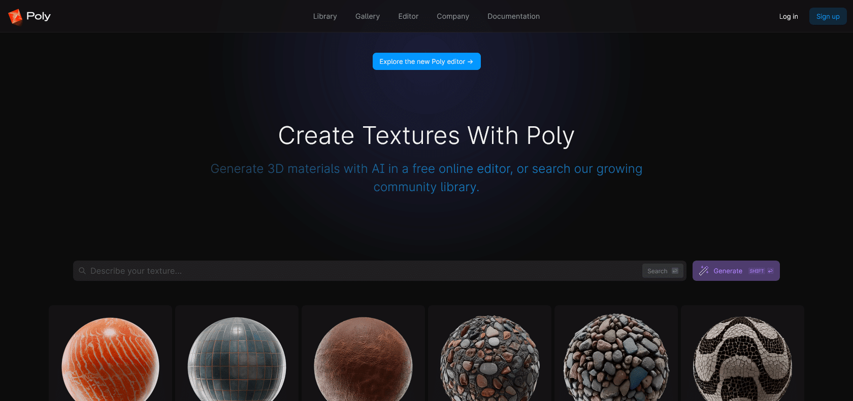 Screenshot of Poly Website