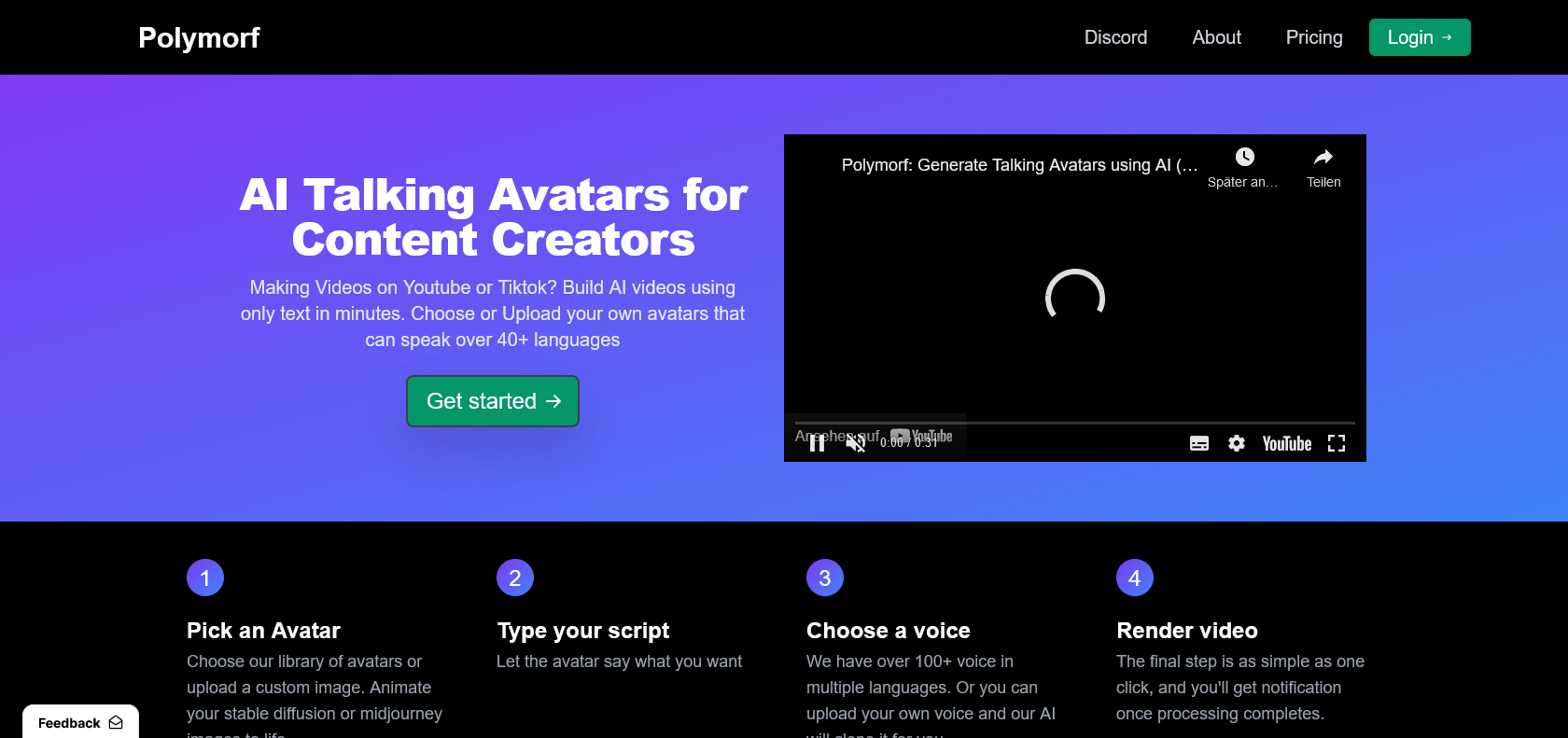Screenshot of Polymorf Website