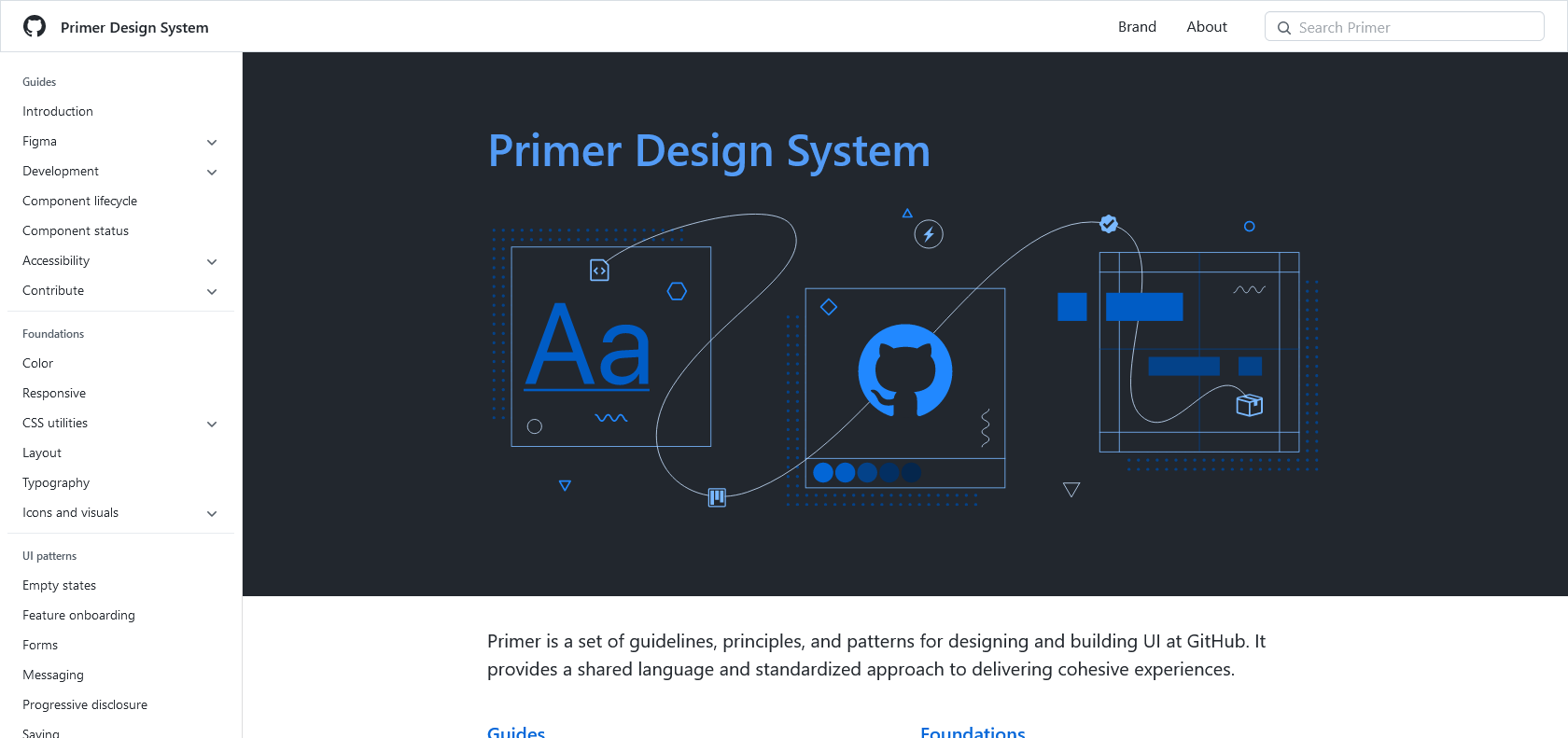 Screenshot of Primer CSS Website