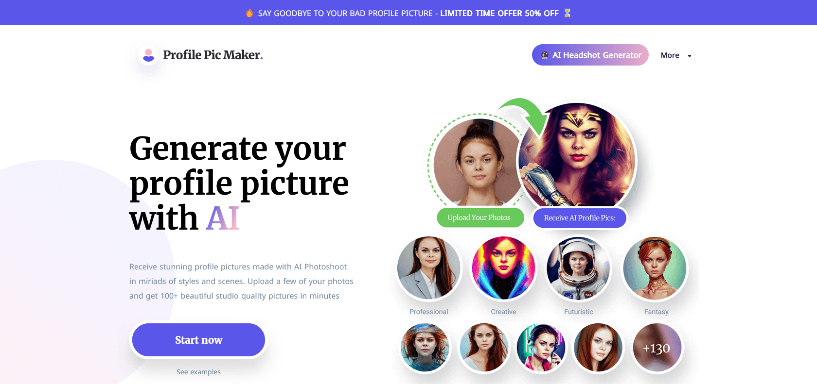 Screenshot of Profile Pic Maker Website