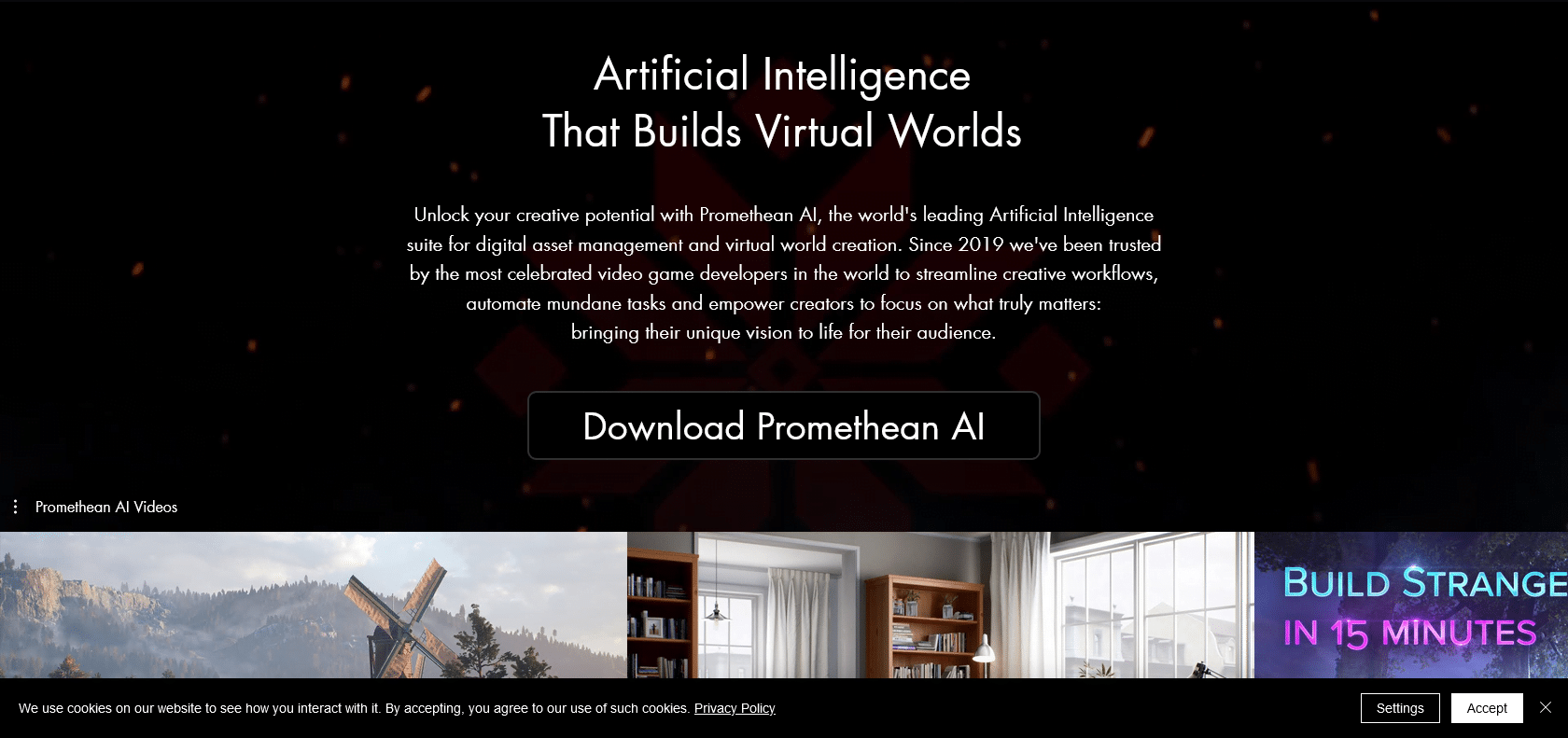 Screenshot of PrometheanAI Website