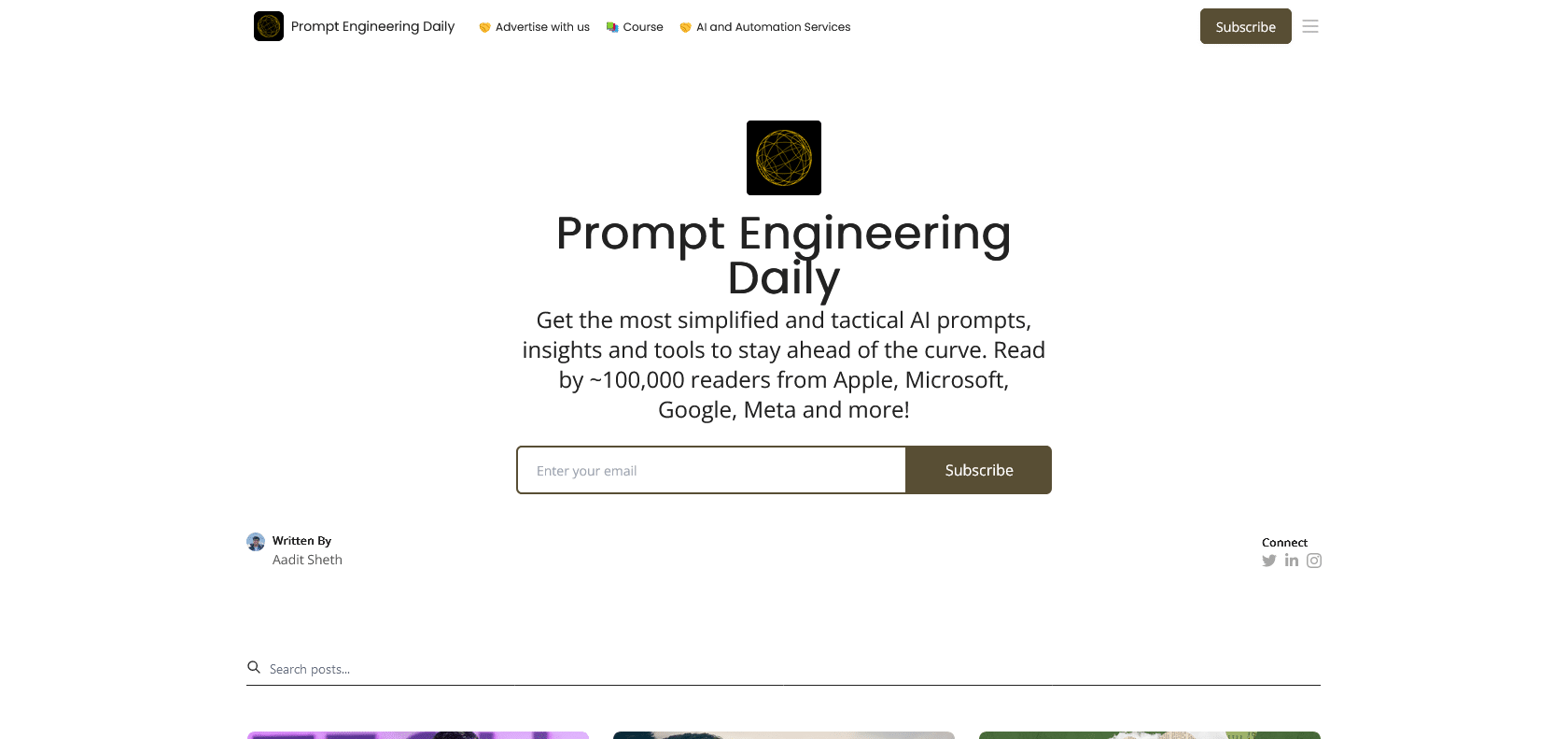 Screenshot of Prompt Engineering Website