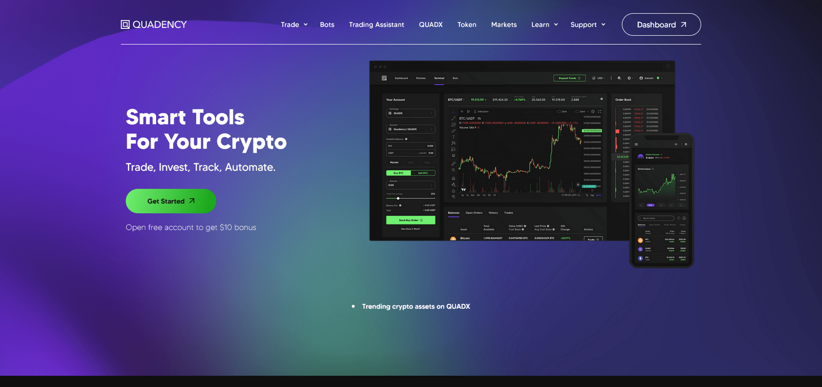 Screenshot of Quadency Website