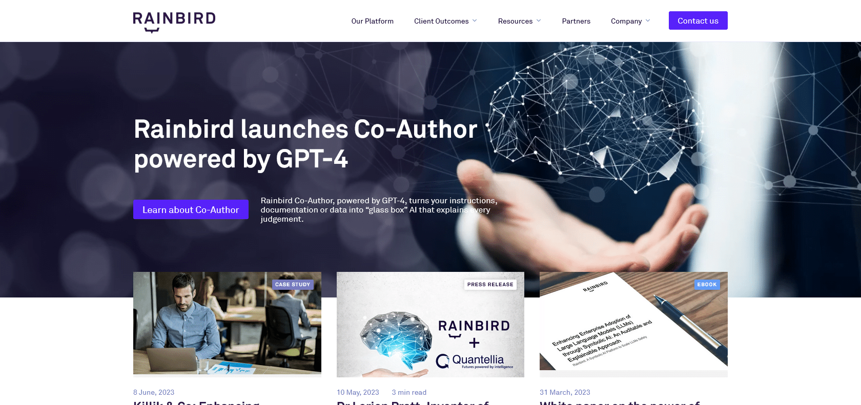 Screenshot of Rain Bird Website